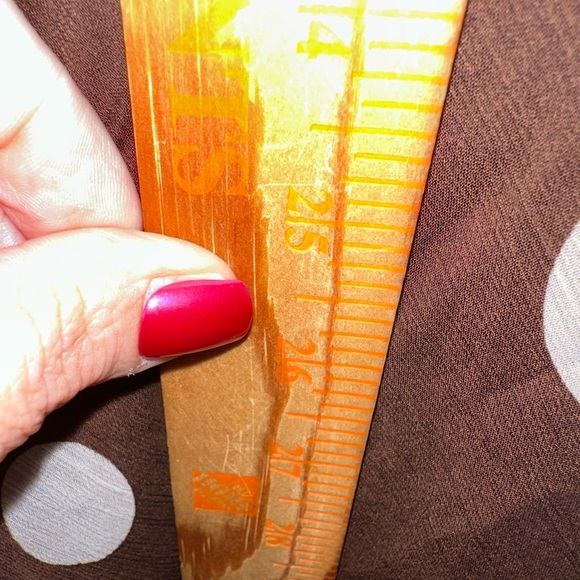 VINTAGE Y2K 90's MSK chocolate Brown polka dot  flutter sleeve poly midi dress - Picture 10 of 11